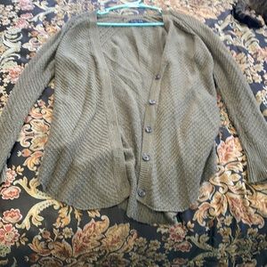 Olive green long cardigan